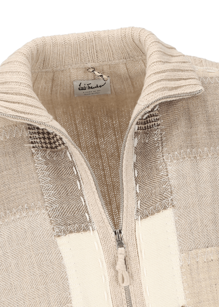Luis Trenker Cardigan con patchwork sulla parte anteriore Luwilli In Vendita