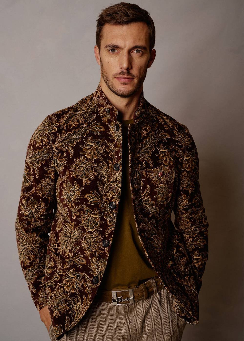 Luis Trenker Blazer in velluto con motivo damascato Lusandro Saldi