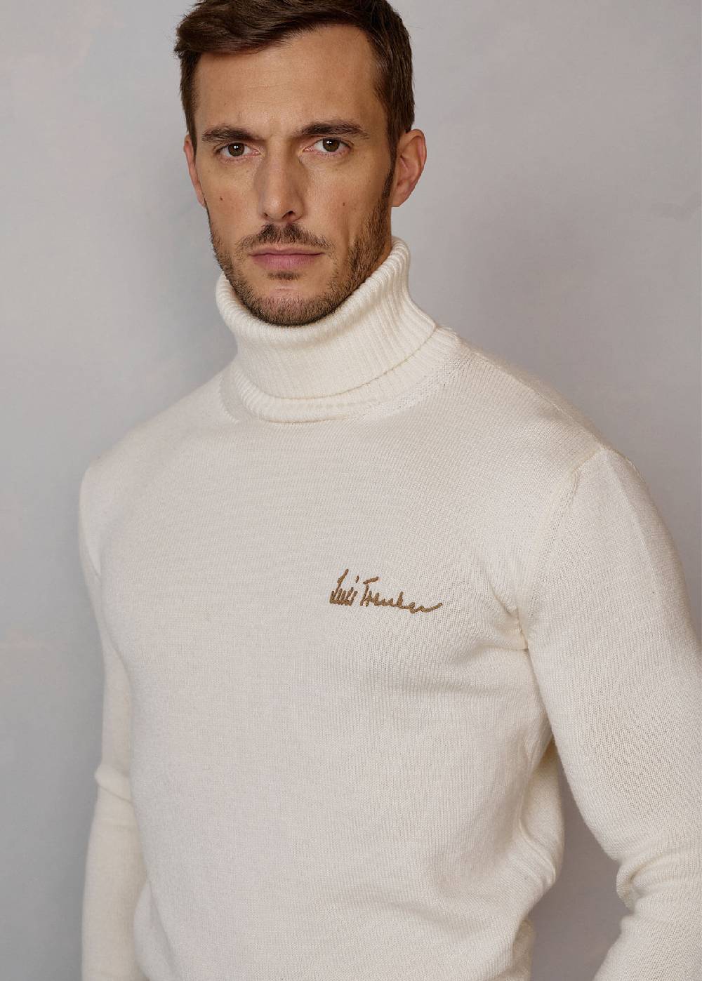 Luis Trenker Pullover a collo alto in lana merino Luwalbert Italy