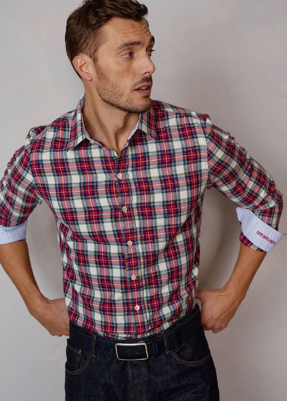 Luis Trenker Camicia con motivo a quadri Lubodo 2025