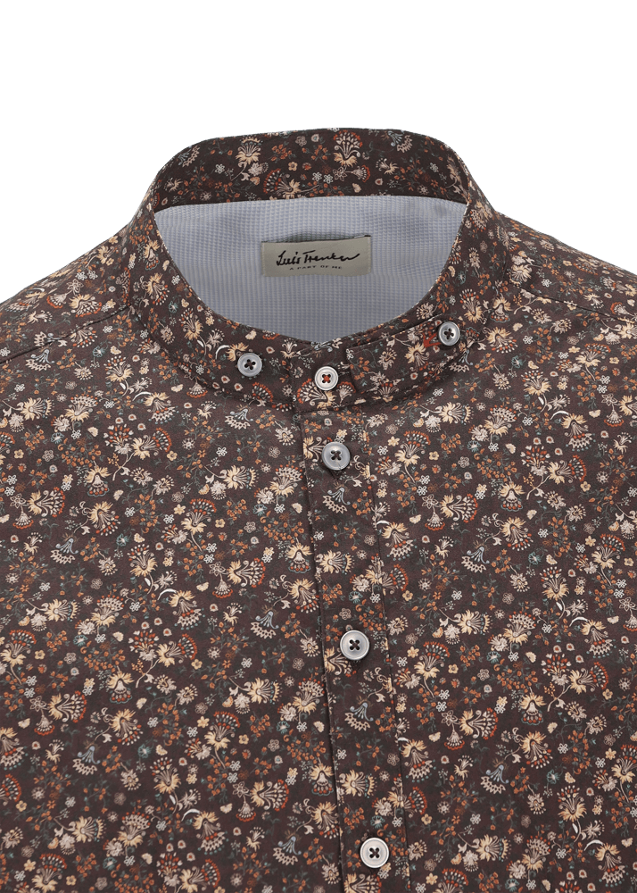 Luis Trenker Camicia con motivo floreale Lubernet Qualità