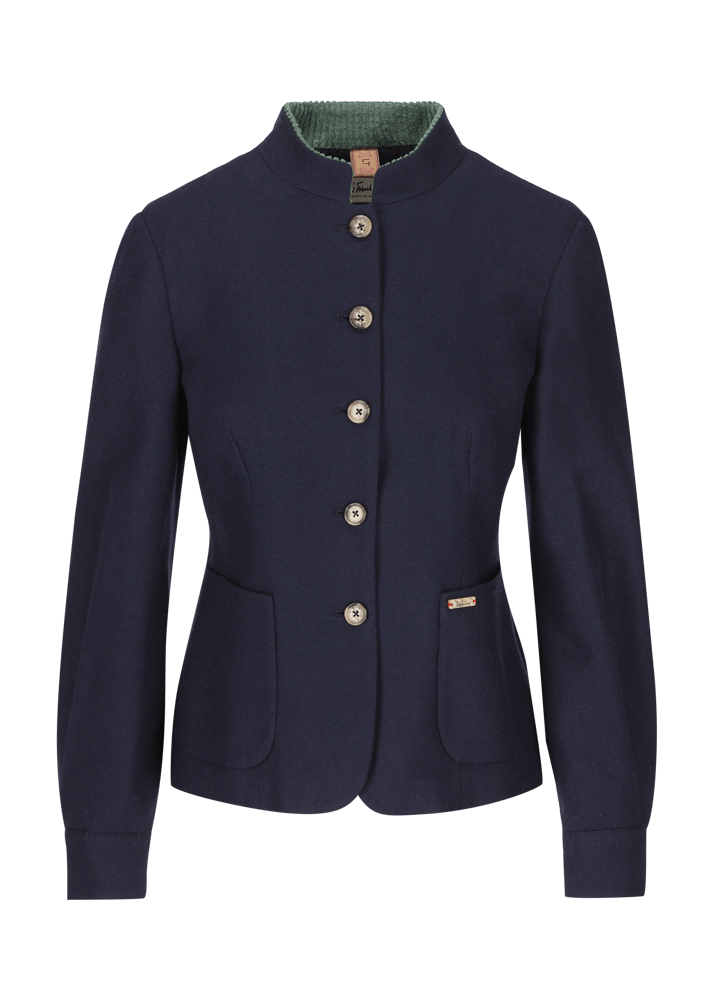 Luis Trenker Blazer di flanella con colletto alla coreana Luviola Sconto
