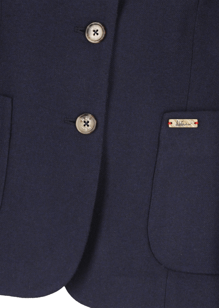 Luis Trenker Blazer di flanella con colletto alla coreana Luviola Sconto