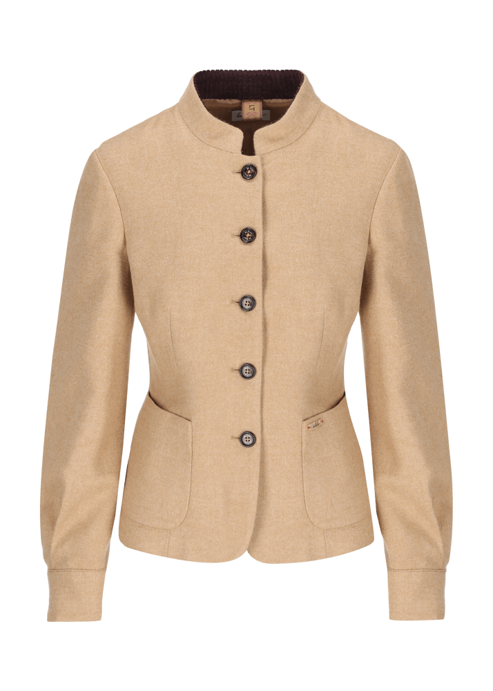 Luis Trenker Blazer di flanella con colletto alla coreana Luviola Offerta