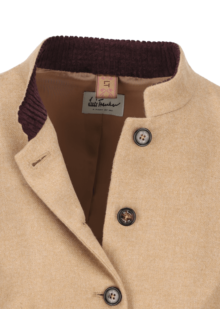 Luis Trenker Blazer di flanella con colletto alla coreana Luviola Offerta
