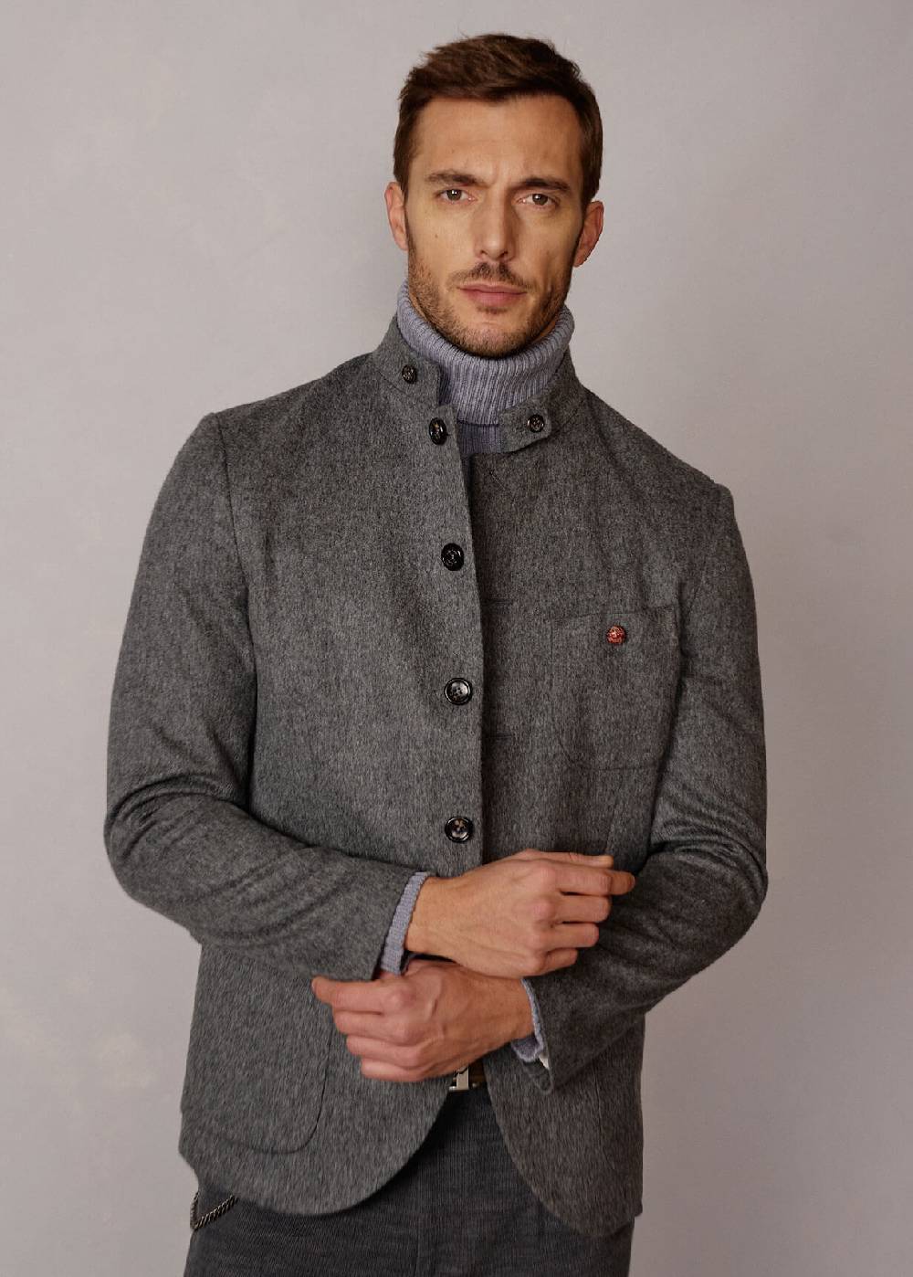 Luis Trenker Blazer in loden con colletto alla coreana Lusandro I Più Venduti