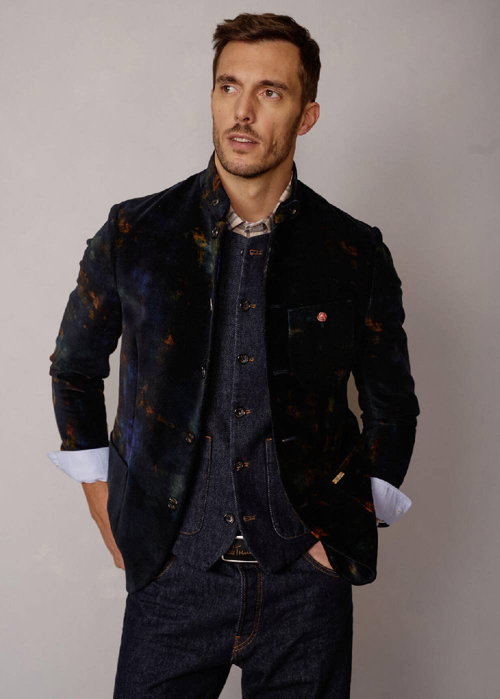 Luis Trenker Blazer in velluto con stampa Lusandro Nuova