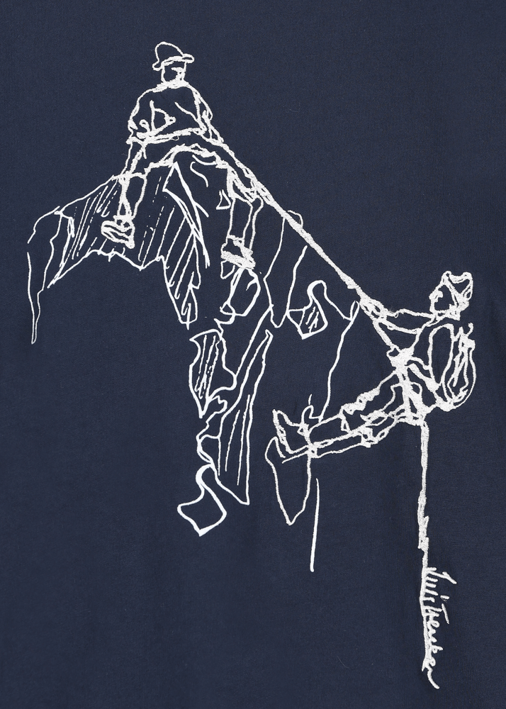 Luis Trenker T-shirt con stampa raffigurante due alpinisti Lueinar Promozione