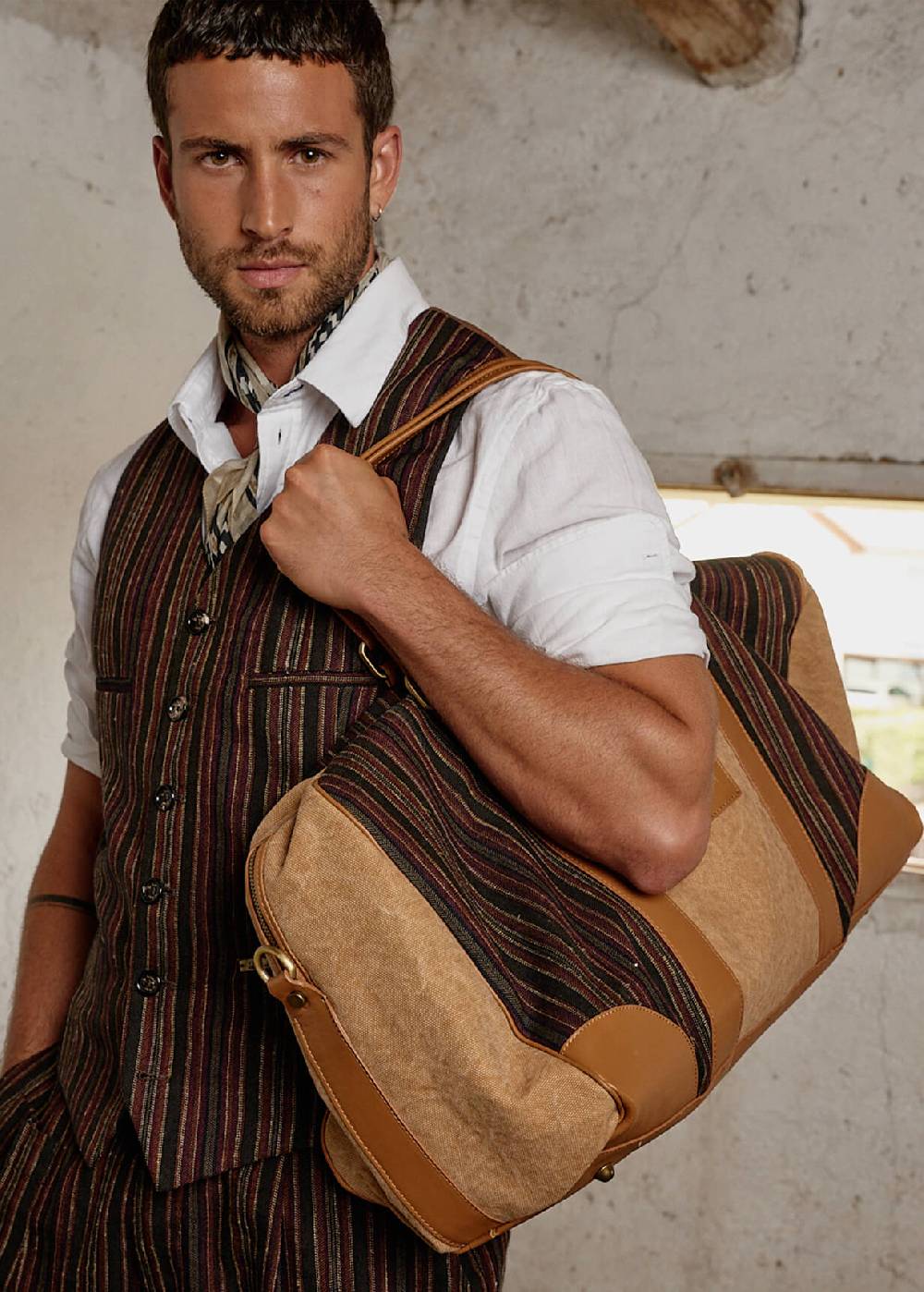 Luis Trenker Borsa da viaggio in materiale misto modello Lutravel Nuovo