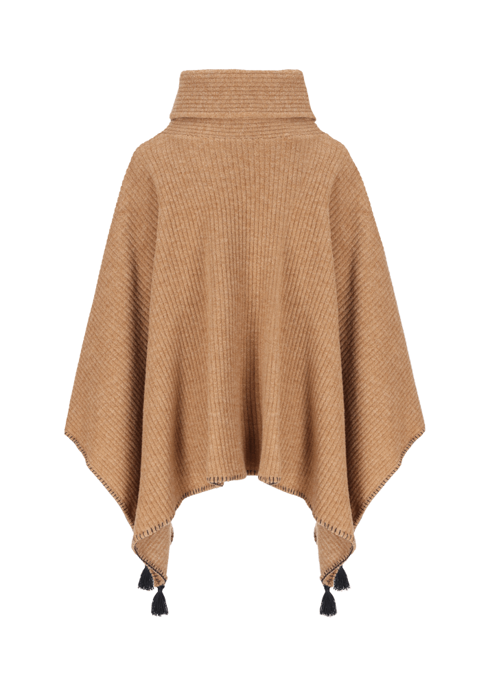 Luis Trenker Poncho in lana vergine con collo alto Lupiera Negozio
