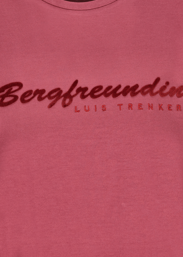 Luis Trenker Maglia a maniche lunghe con scritta "Bergfreundin" Novità