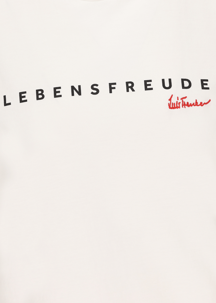 Luis Trenker T-shirt con scritta "Lebensfreude" Sconto