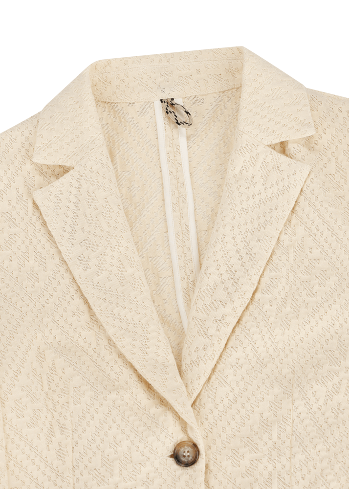 Luis Trenker Blazer monopetto a un bottone in pizzo e jersey modello Luregina Pezzi Unici