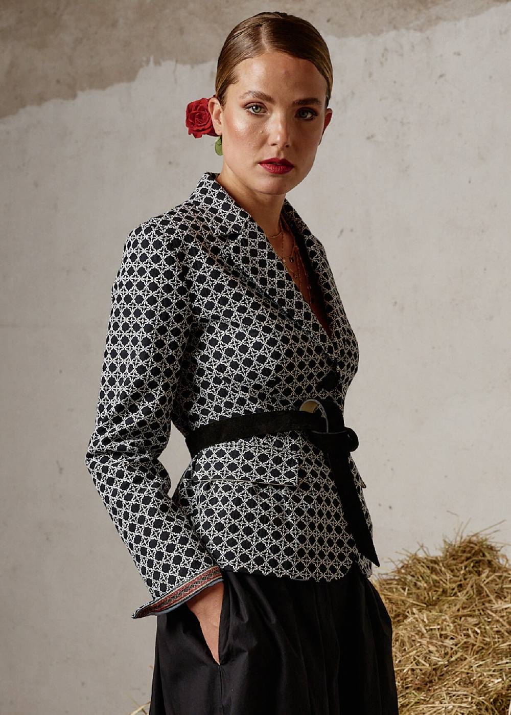 Luis Trenker Blazer in cotone jacquard modello Luramona Consegna Veloce