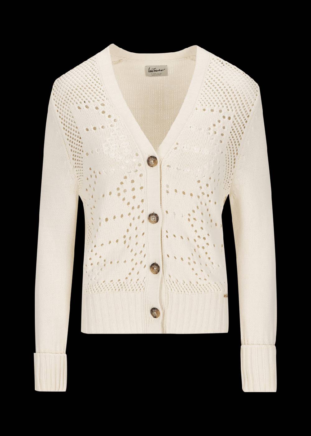 Luis Trenker Cardigan in maglia traforata in misto cotone modello Lualma Affare Del Giorno