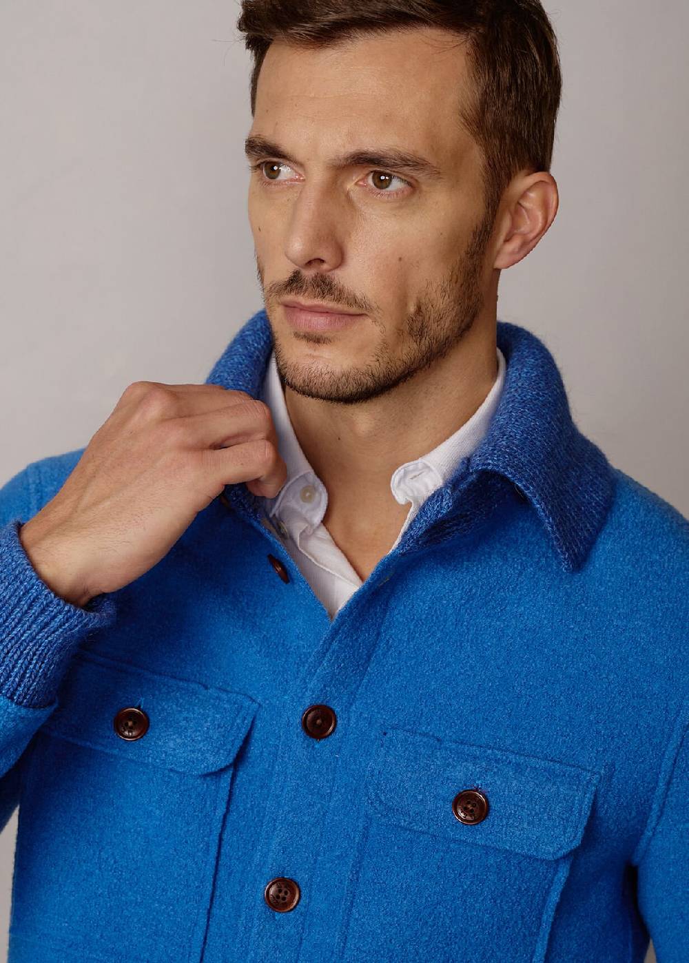 Luis Trenker Giacca camicia in lana follata Lustanley Novità