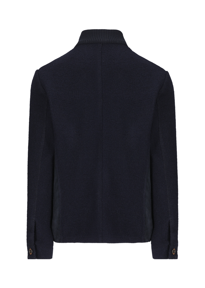 Luis Trenker Blazer in lana follata con parte anteriore in pelle scamosciata Lupoldo Economico
