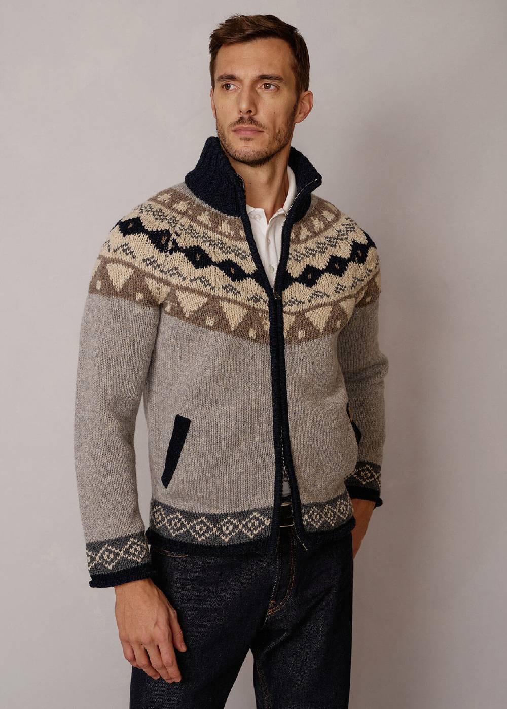 Luis Trenker Cardigan con motivo norvegese Luwall I Più Venduti
