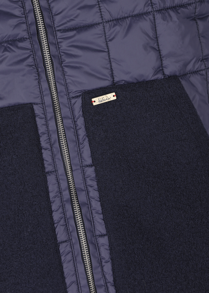 Luis Trenker Gilet in nylon con collo lavorato a maglia Lugus Spedizione Gratuita