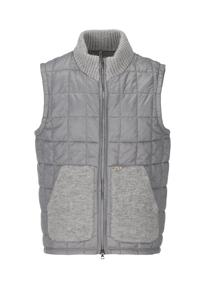 Luis Trenker Gilet in nylon con collo lavorato a maglia Lugus Pezzi Unici