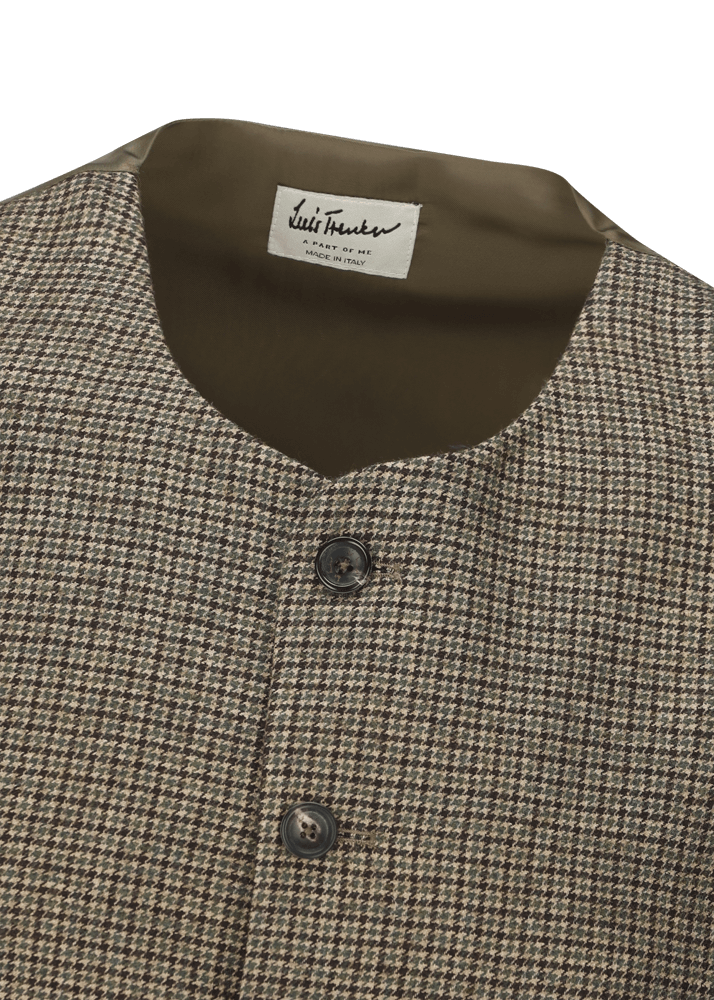 Luis Trenker Gilet con motivo pied-de-poule Lusven Prezzo Ridotto