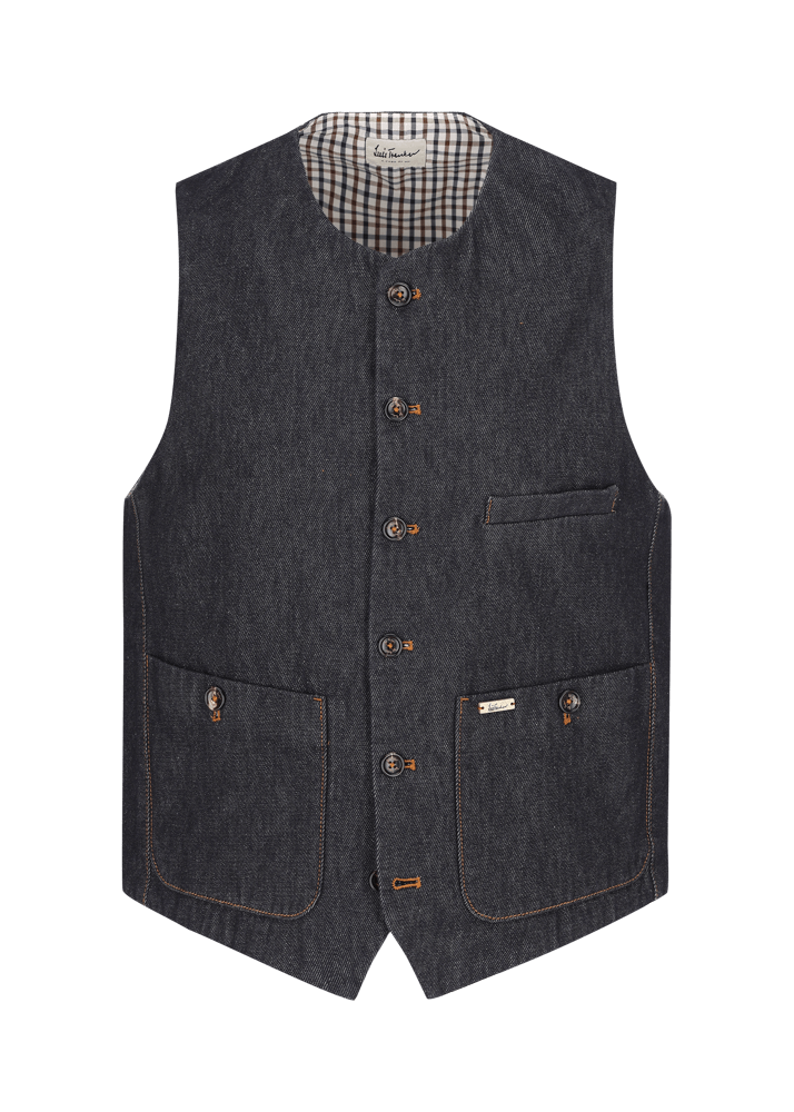 Luis Trenker Gilet in denim scuro Lusven Convenienza