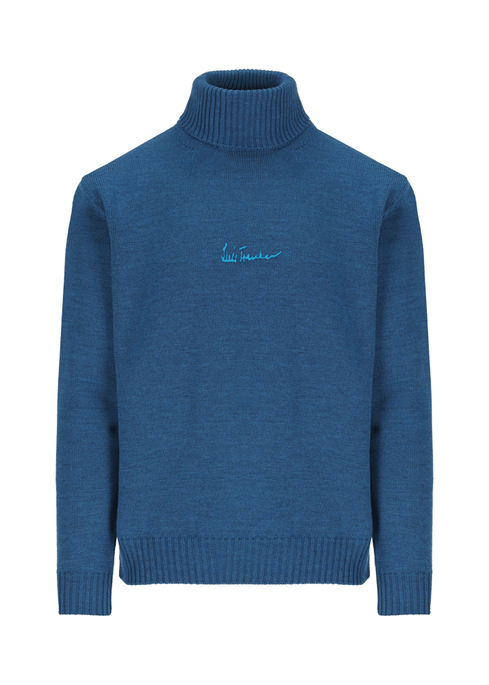 Luis Trenker Pullover a collo alto in lana merino Luwalbert Nuovo