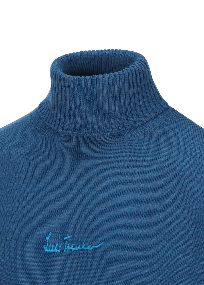 Luis Trenker Pullover a collo alto in lana merino Luwalbert Nuovo