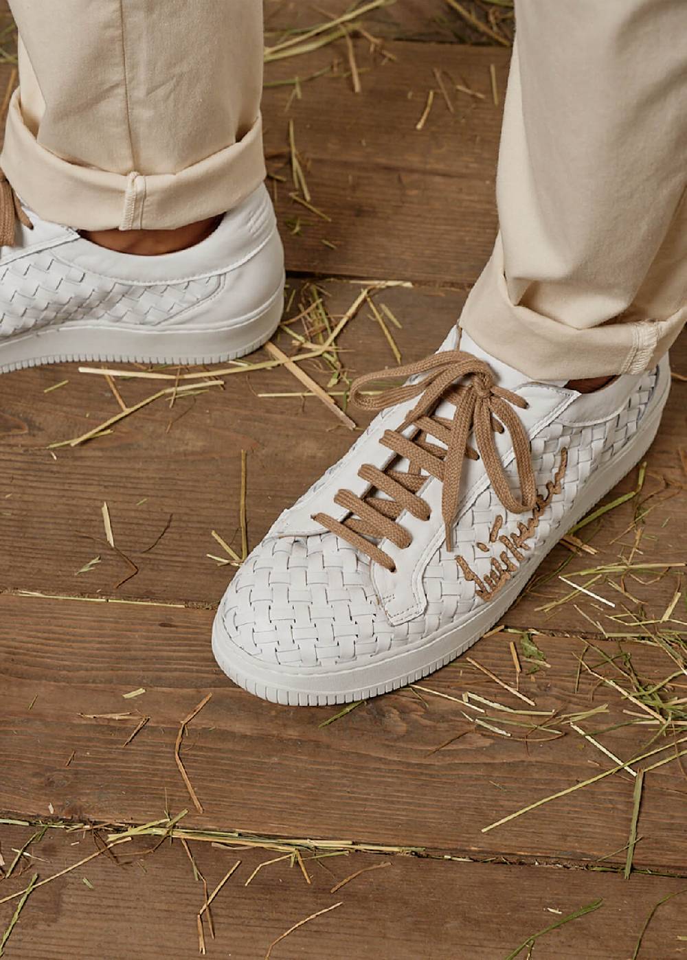 Luis Trenker Sneaker in pelle intrecciata modello Lupintros Outlet