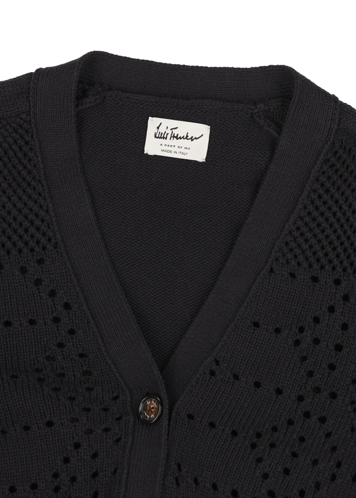 Luis Trenker Cardigan in maglia traforata in misto cotone modello Lualma Sconto di tempo limitato