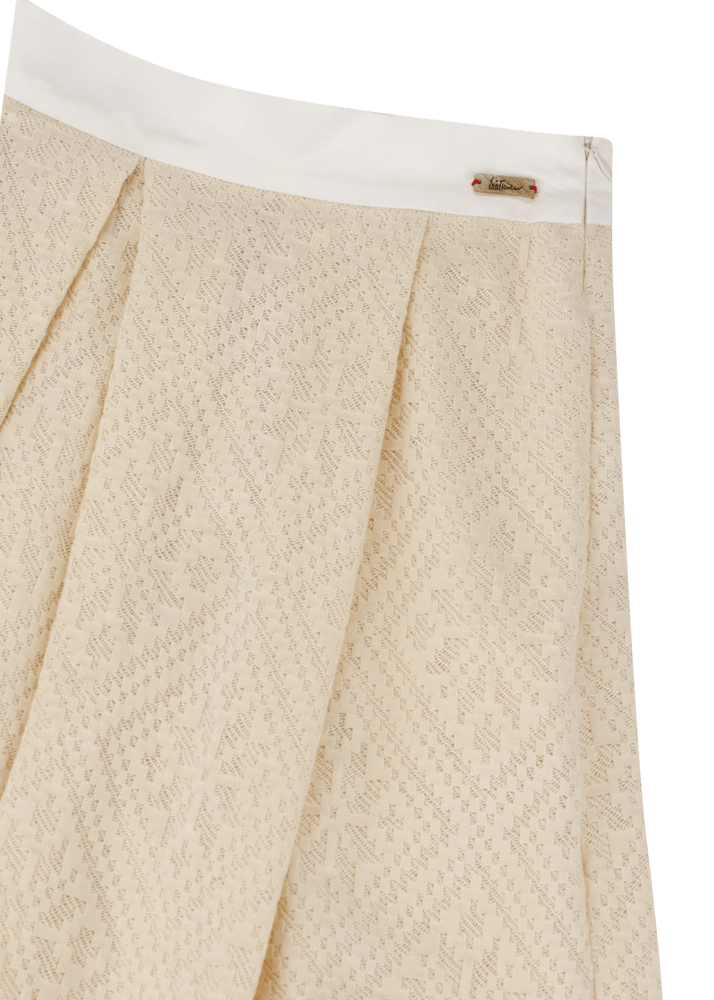 Luis Trenker Gonna lunga in jersey di cotone e pizzo modello Lumarzia Promozione