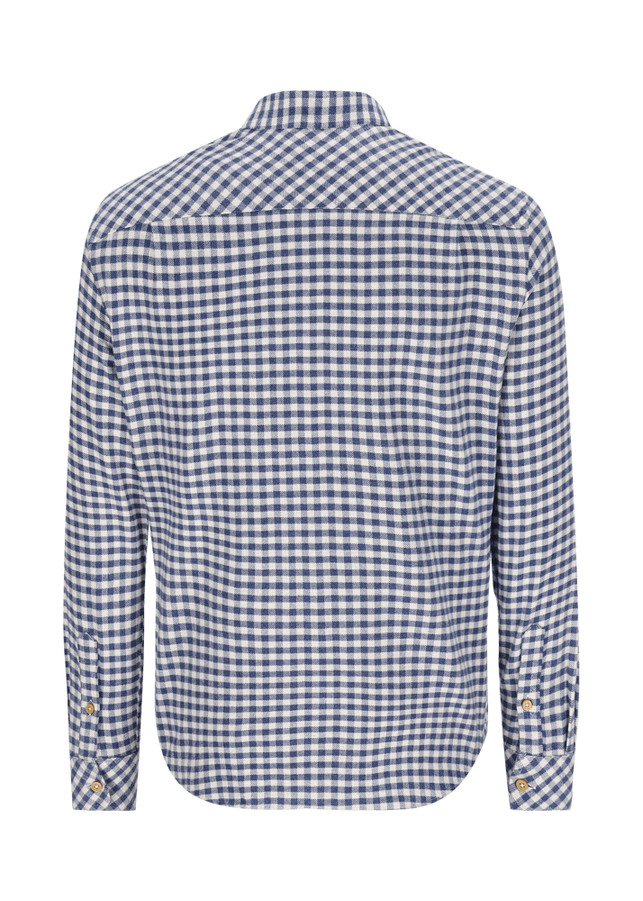 Luis Trenker Camicia con colletto alla coreana e motivo vichy Lubernet Saldi
