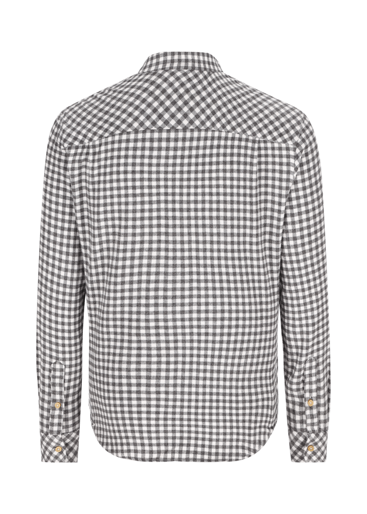 Luis Trenker Camicia con colletto alla coreana e motivo vichy Lubernet Offerte