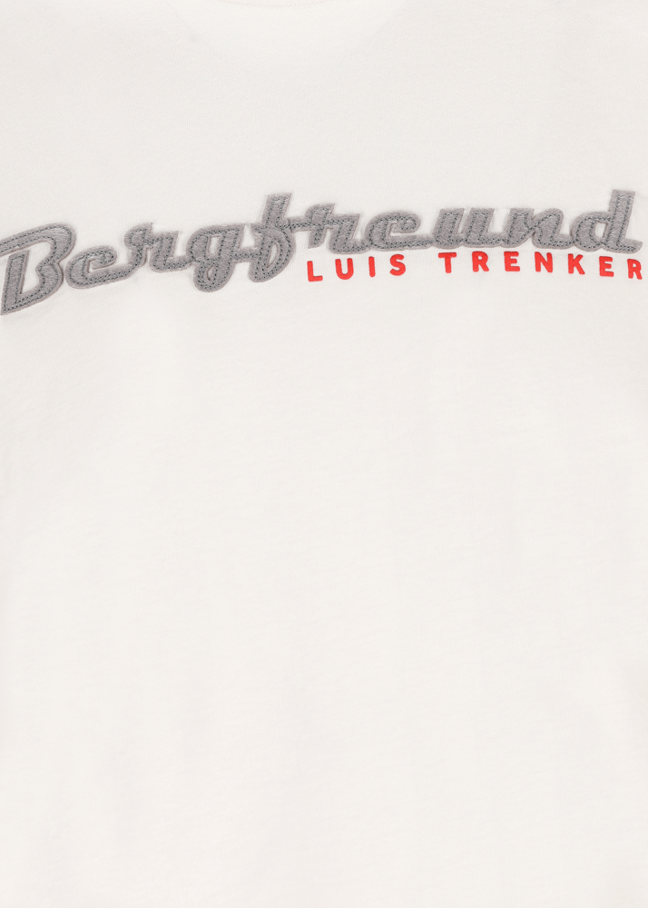 Luis Trenker Maglia a maniche lunghe con scritta Bergfreund Vendita Economica