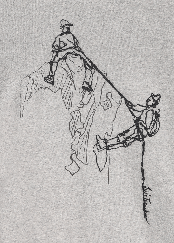 Luis Trenker T-shirt con stampa raffigurante due alpinisti Lueinar In Saldo