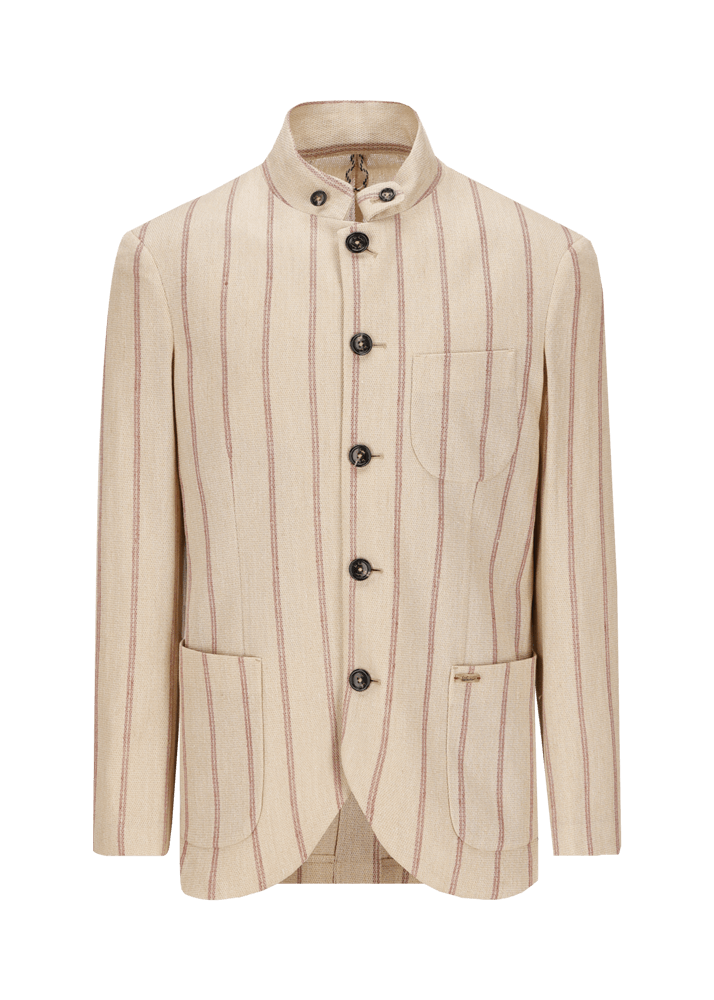 Luis Trenker Blazer in lino con motivo gessato modello Lusandro Qualità