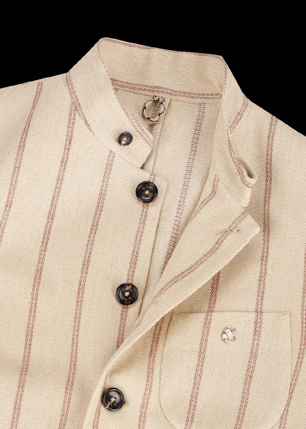 Luis Trenker Blazer in lino con motivo gessato modello Lusandro Qualità
