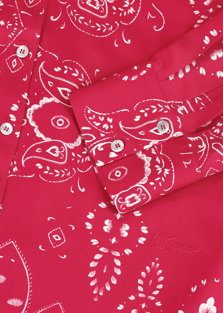 Luis Trenker Blusa in viscosa con stampa bandana modello Lubarbara Prezzo Ridotto