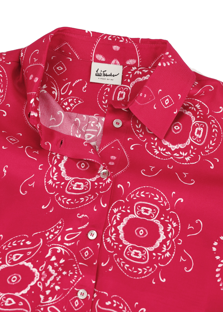 Luis Trenker Blusa in viscosa con stampa bandana modello Lubarbara Prezzo Ridotto