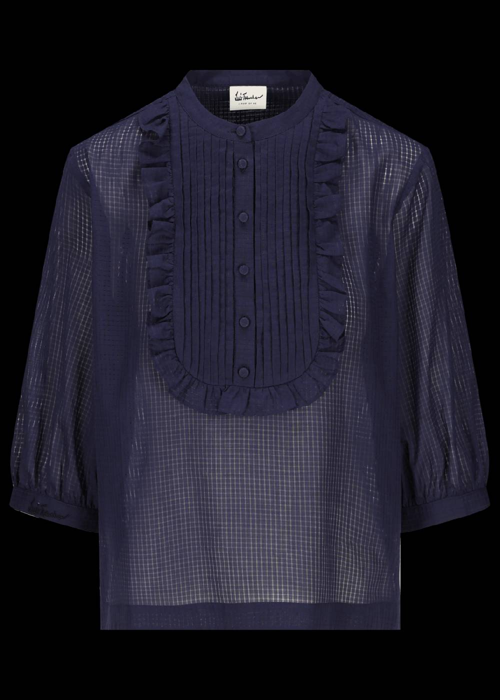 Luis Trenker Blusa in cotone con plastron modello Lufasta In Vendita