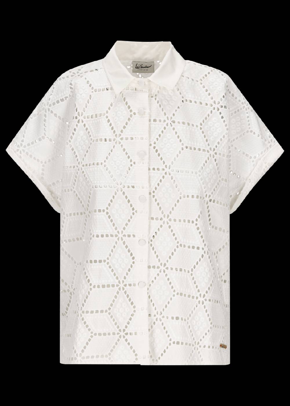 Luis Trenker Blusa a maniche corte in pizzo sangallo modello Luflora Saldi