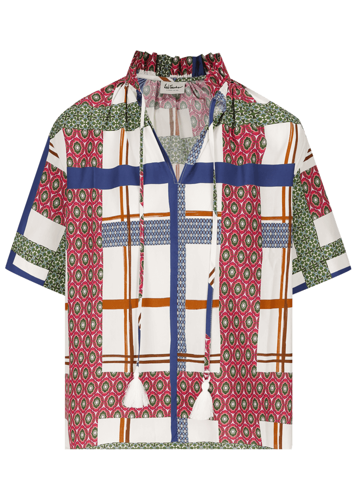 Luis Trenker Blusa a maniche corte con stampa colorata modello Lufiore I Più Venduti