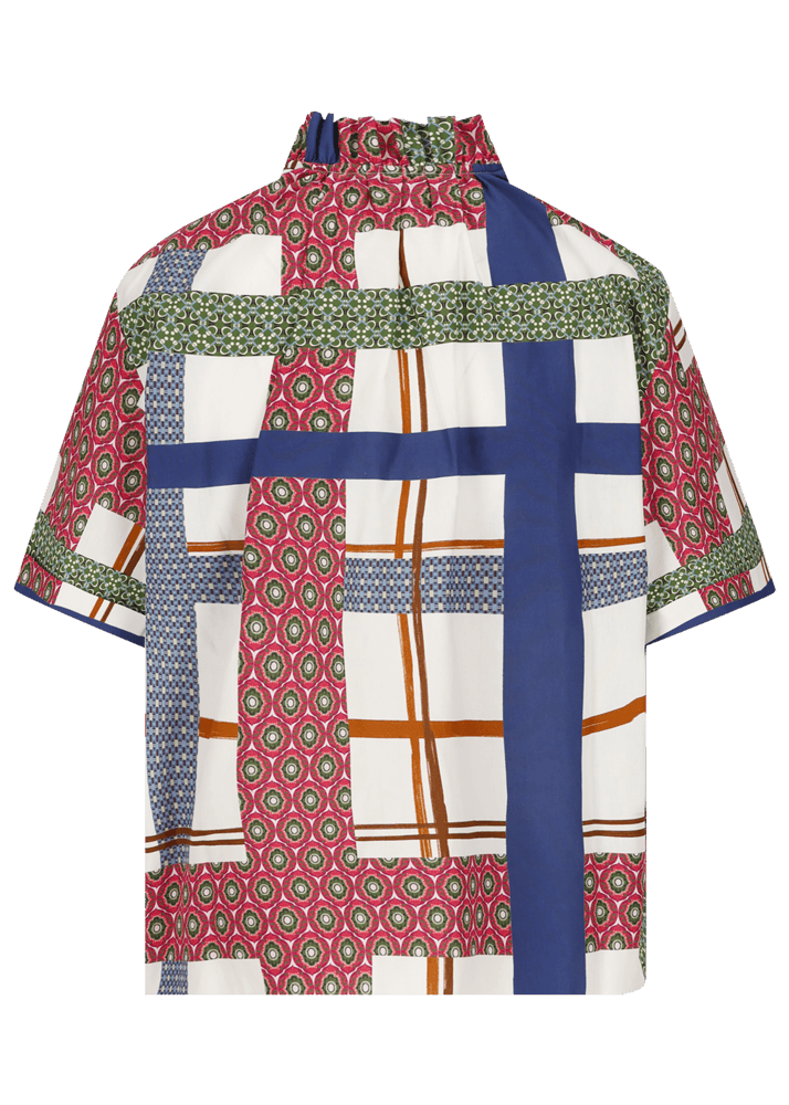 Luis Trenker Blusa a maniche corte con stampa colorata modello Lufiore I Più Venduti