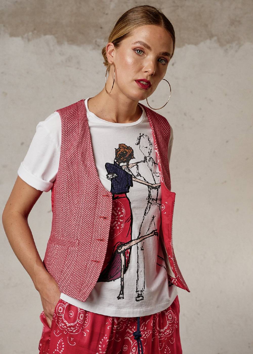 Luis Trenker T-shirt a maniche corte con motivo tango modello Lutara Offerta speciale
