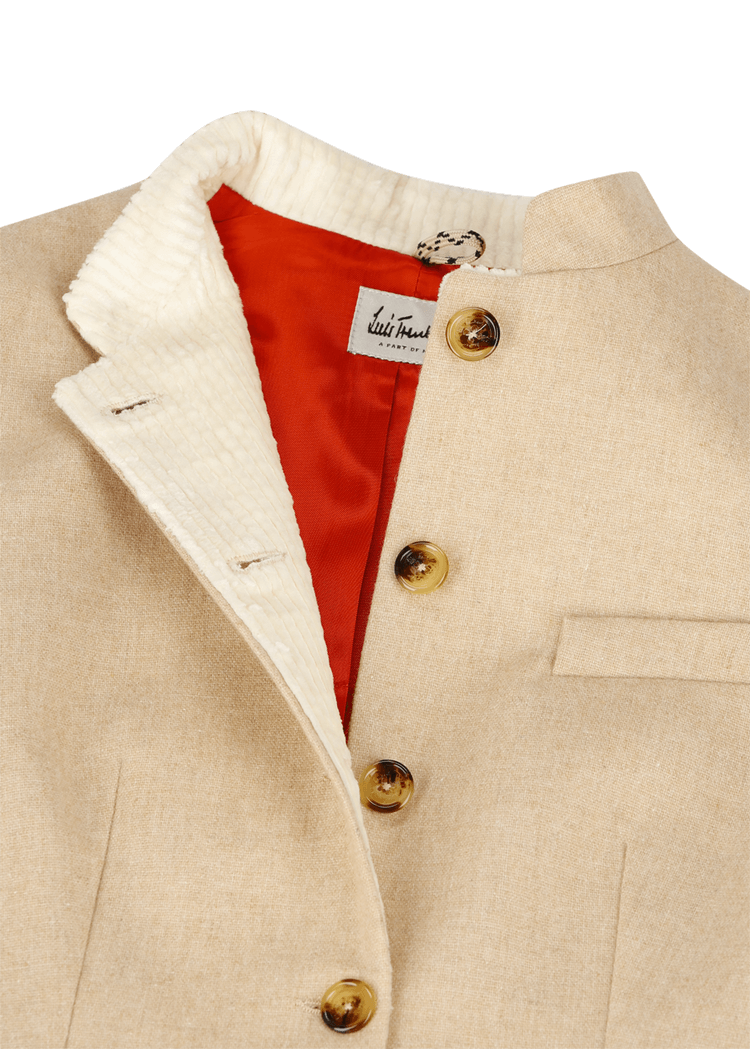 Luis Trenker Blazer di flanella con maniche lavorate a maglia modello Luranda Offerta natalizia