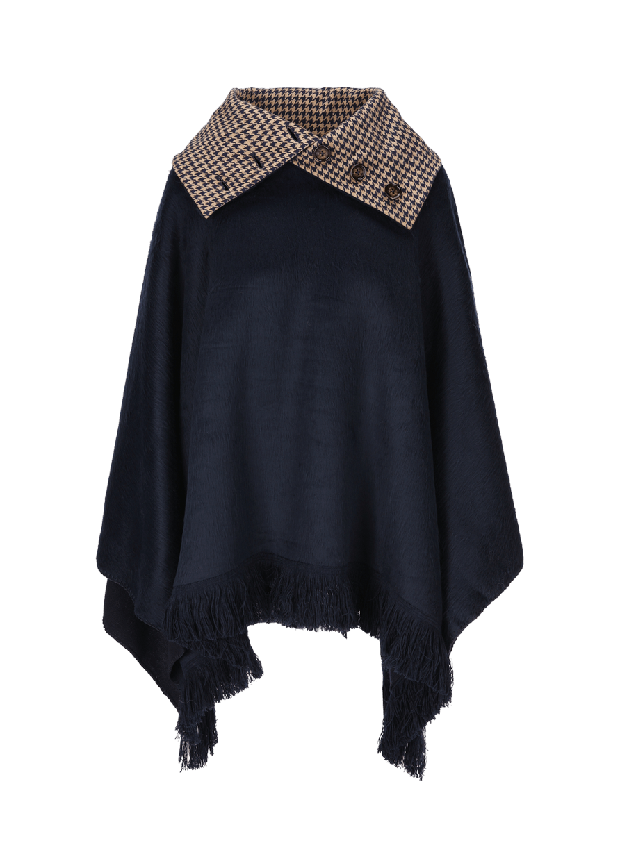 Luis Trenker Poncho con frange modello Lupiera Offerta per la Festa della Mamma