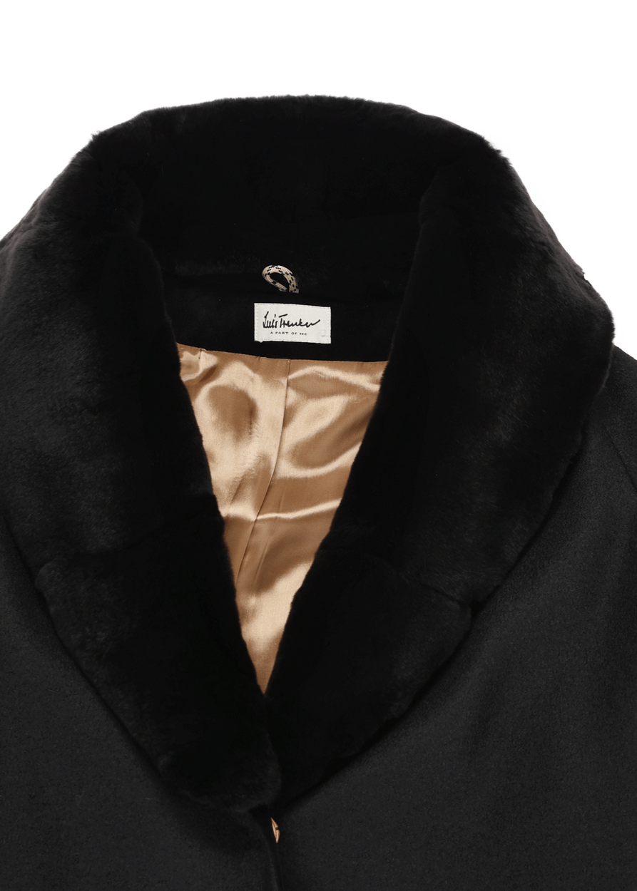 Luis Trenker Cappotto in lana cotta con collo di pelliccia modello Lufrida Online Outlet
