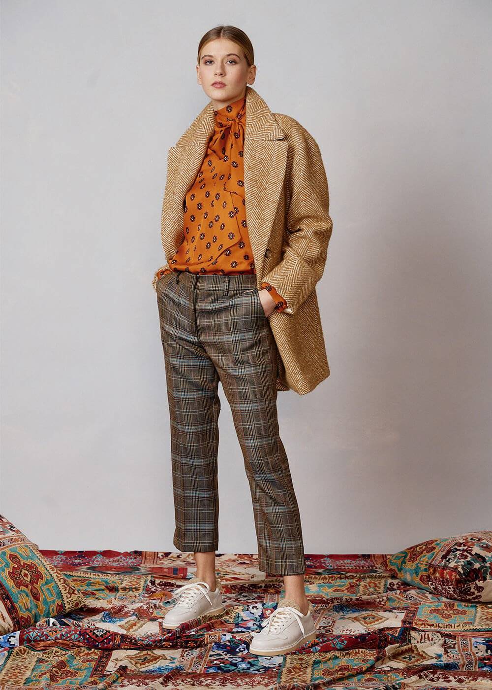 Luis Trenker Pantaloni con motivo pied-de-poule modello Luleonelle Liquidazione