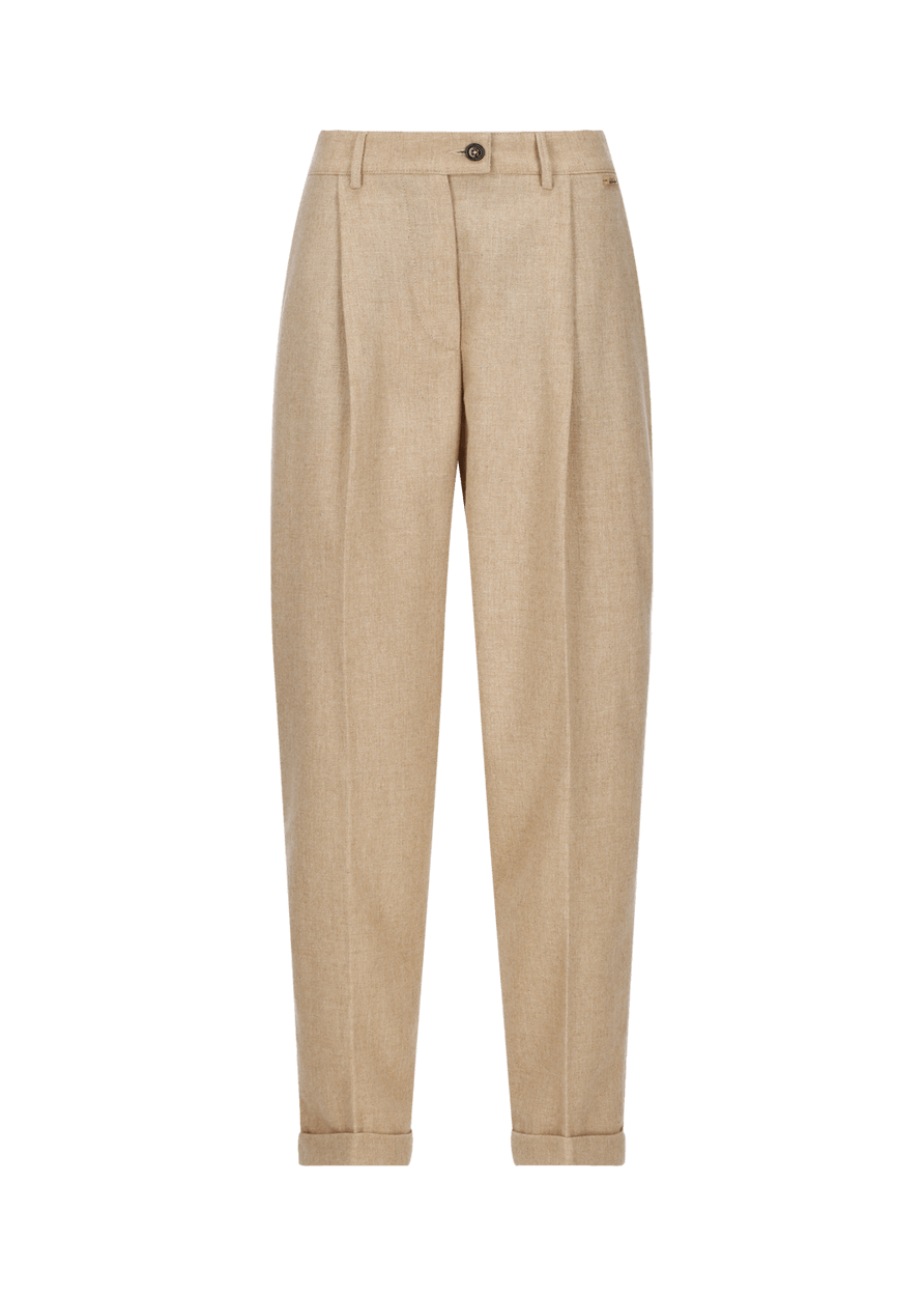 Luis Trenker Pantaloni carrot fit in flanella modello Luloretta Ritorno libero