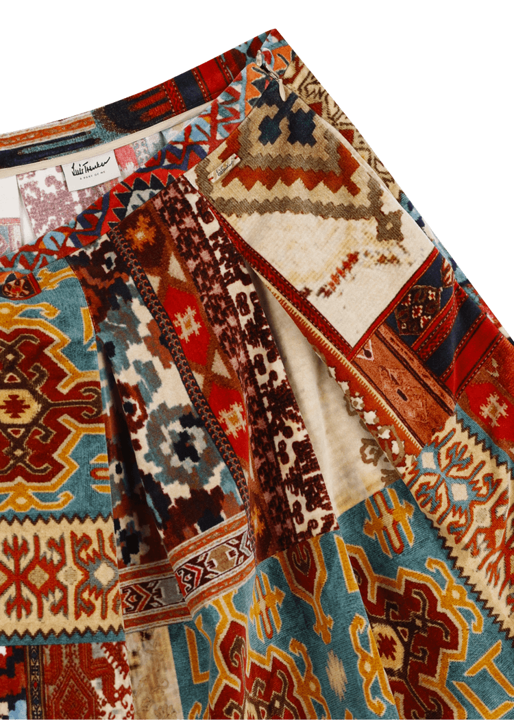 Luis Trenker Gonna in velluto con stampa modello Luklaudia Fino al 60% di sconto